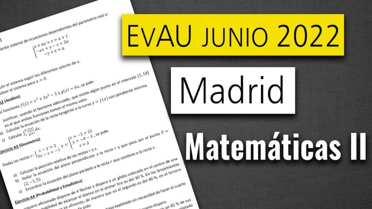 Optimización de los exámenes EVAU de matemáticas en Madrid